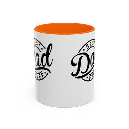 Best Dad Ever Accent Coffee Mug — Black Handle & Inner Rim, Father's Day Gift (11oz & 15oz)