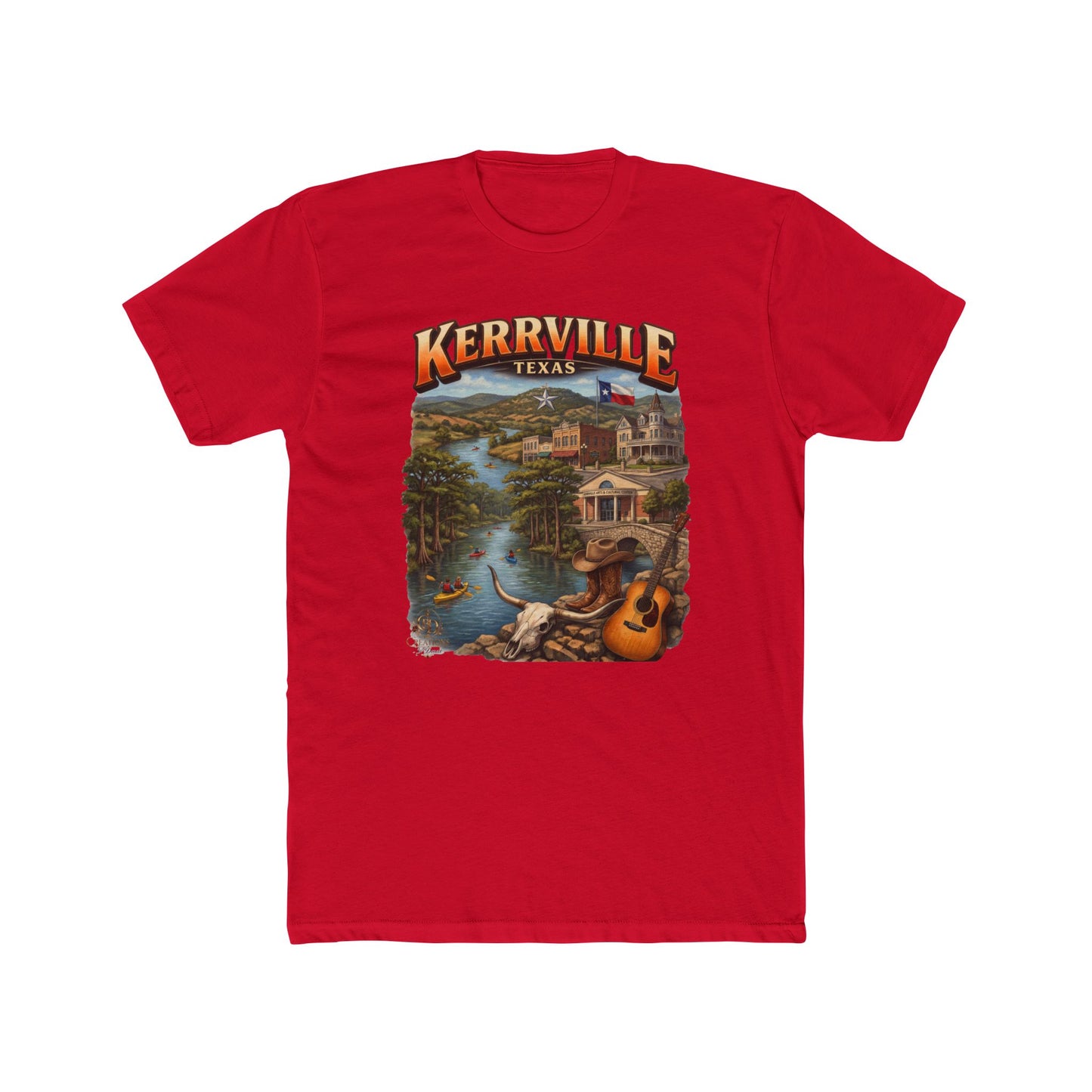 Kerrville Texas Scenic T-Shirt — Riverfront Guitar Vintage Travel Tee