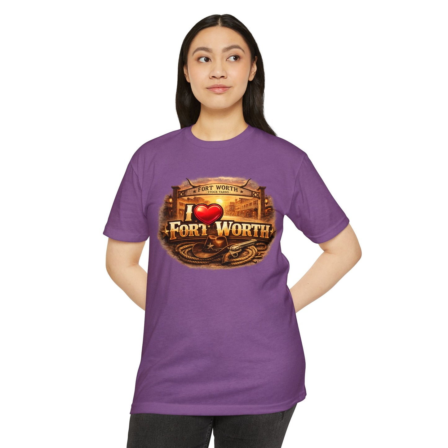 I  Fort Worth Graphic T-Shirt — Vintage Texas City Souvenir Tee