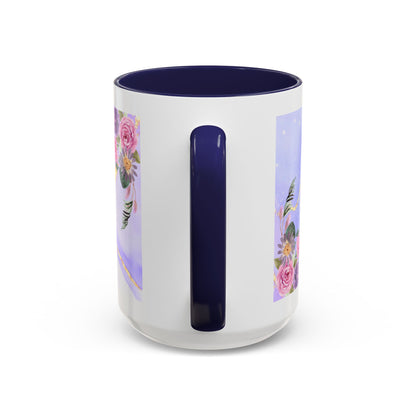 Mother Nutrition Facts Coffee Mug — Floral “Amazing Mom” 11/15oz Accent Mug