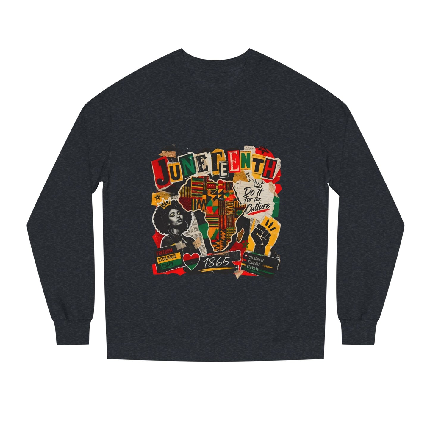 Juneteenth Celebration Sweatshirt — African Heritage '1865' Graphic Crewneck