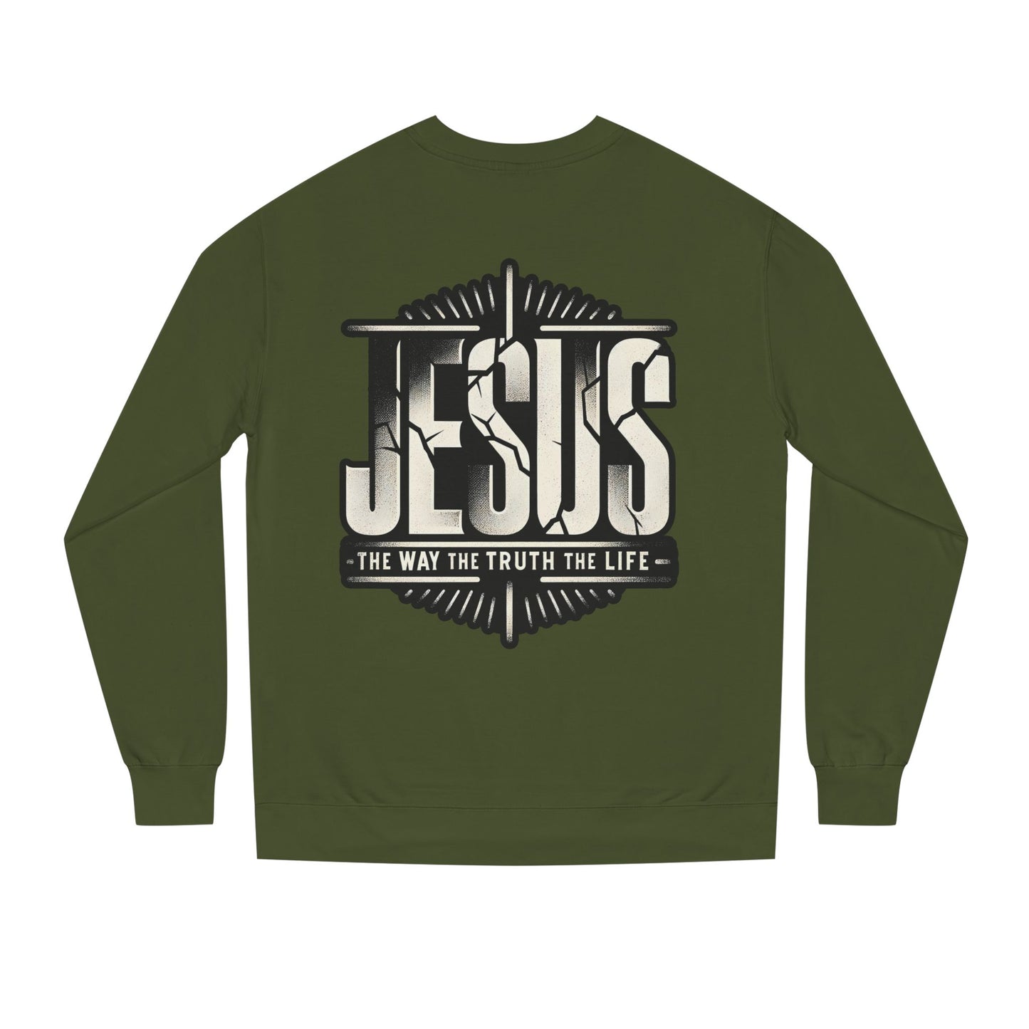Jesus Graphic Sweatshirt — Vintage Religious Cross & Lamb Crewneck
