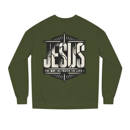 Jesus Graphic Sweatshirt — Vintage Religious Cross & Lamb Crewneck