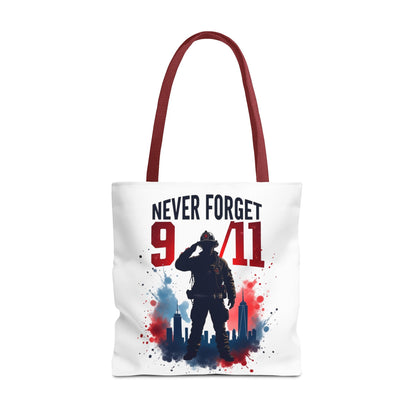 Never Forget 9/11 Tribute Tote Bag — Memorial Patriotic Canvas Carryall