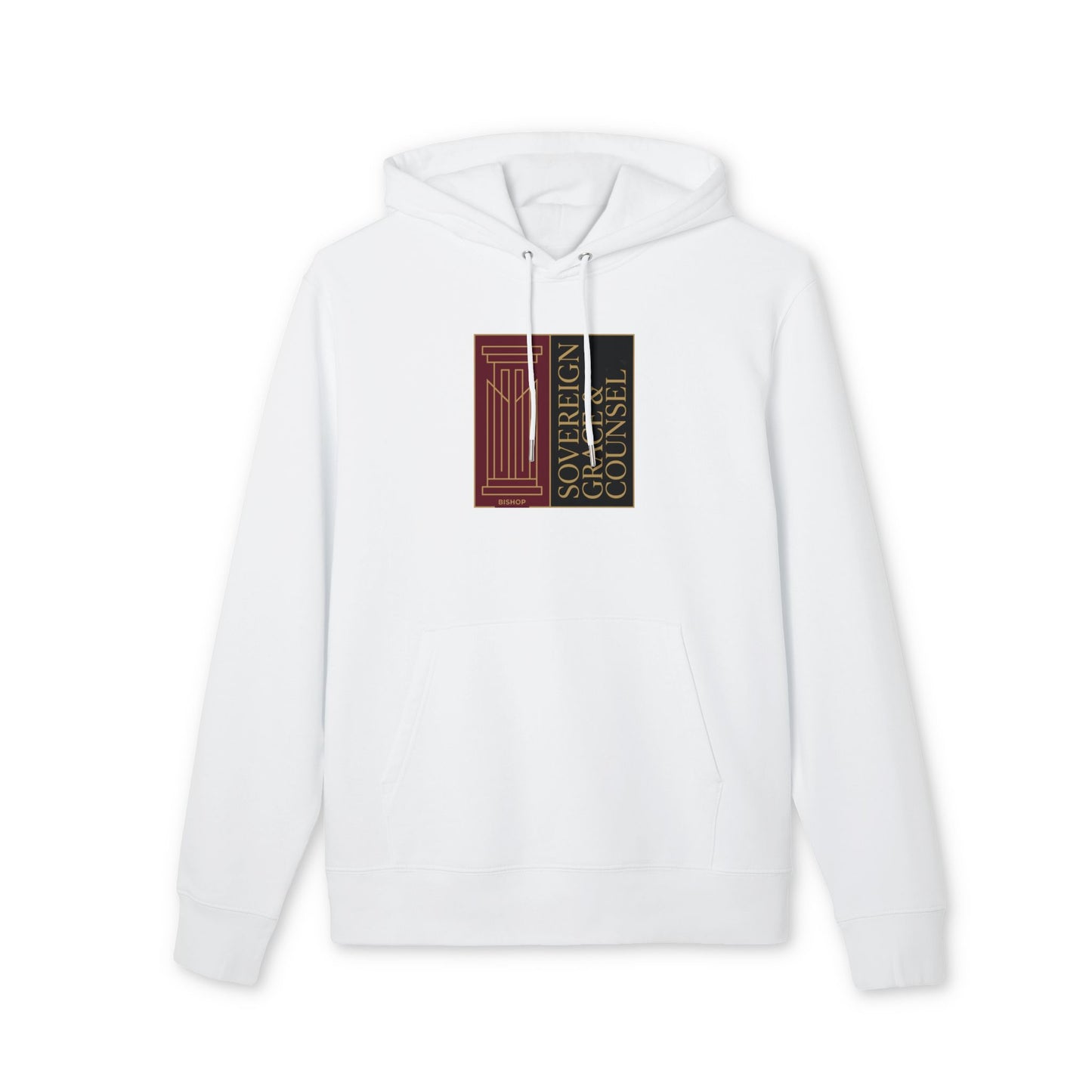 Sovereign Grace & Counsel Hoodie — Graphic Pullover with Regal Column Design