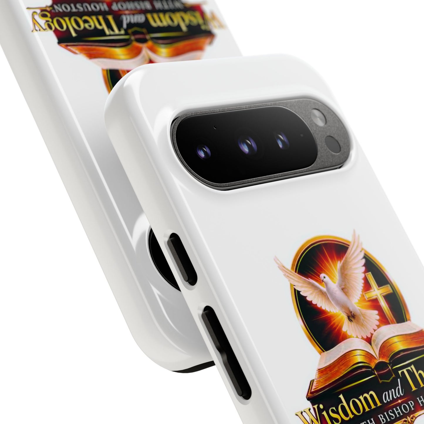 Wisdom and Theology Phone Case — Christian Dove & Cross Protective Tough Case