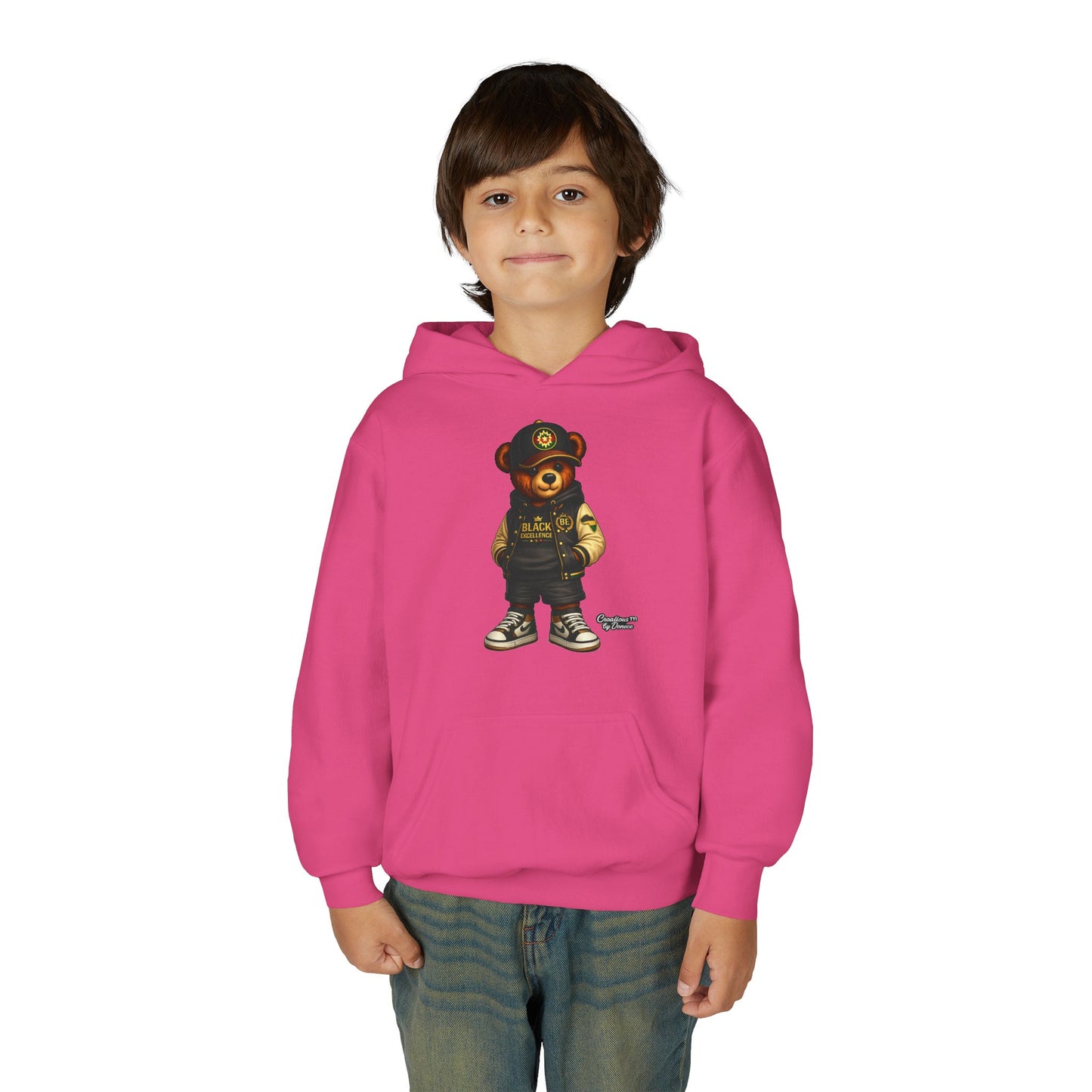 Youth Teddy Bear Hoodie — Cool Streetwear Bear Graphic Sweatshirt
