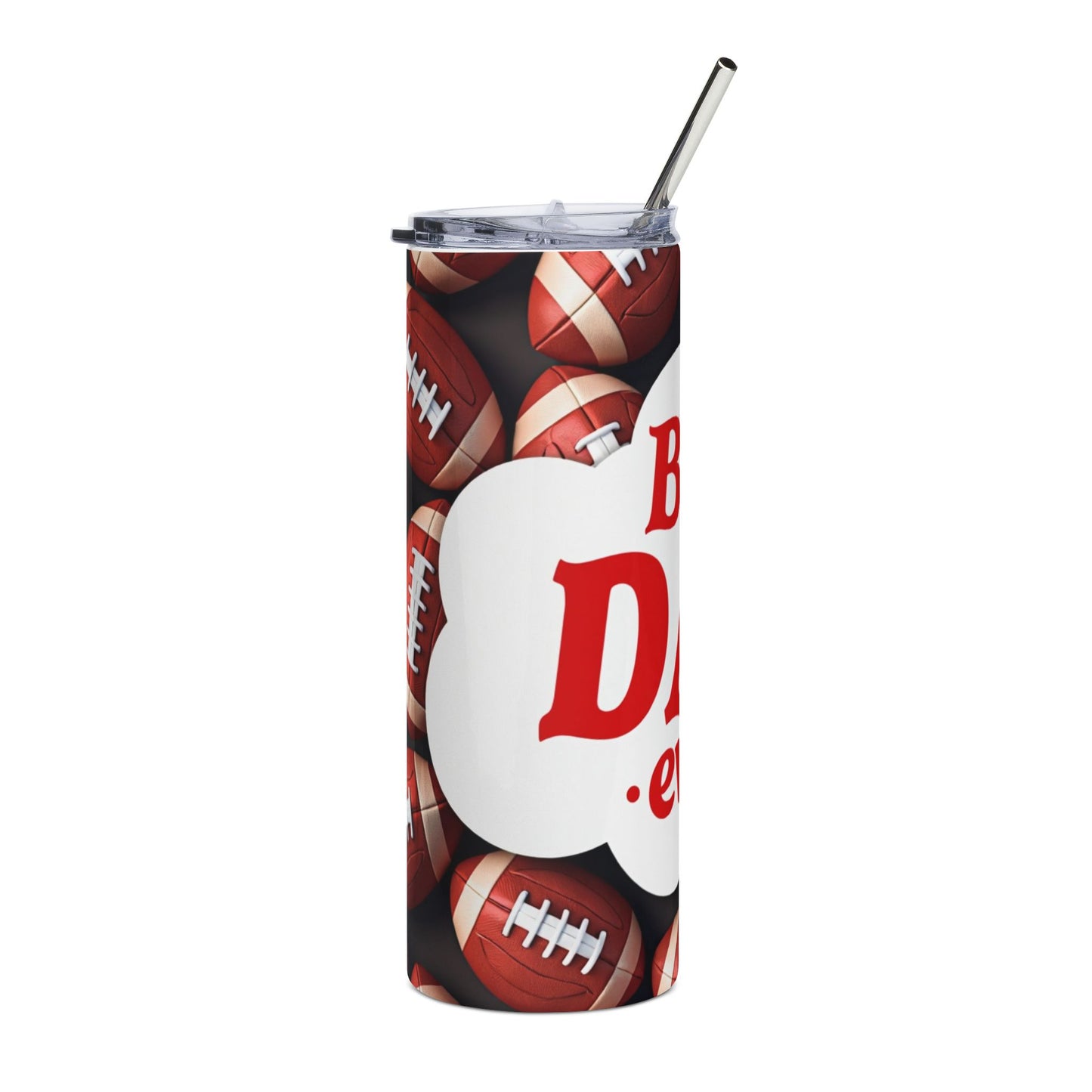 Best Dad Ever Football 20oz Stainless Steel Tumbler