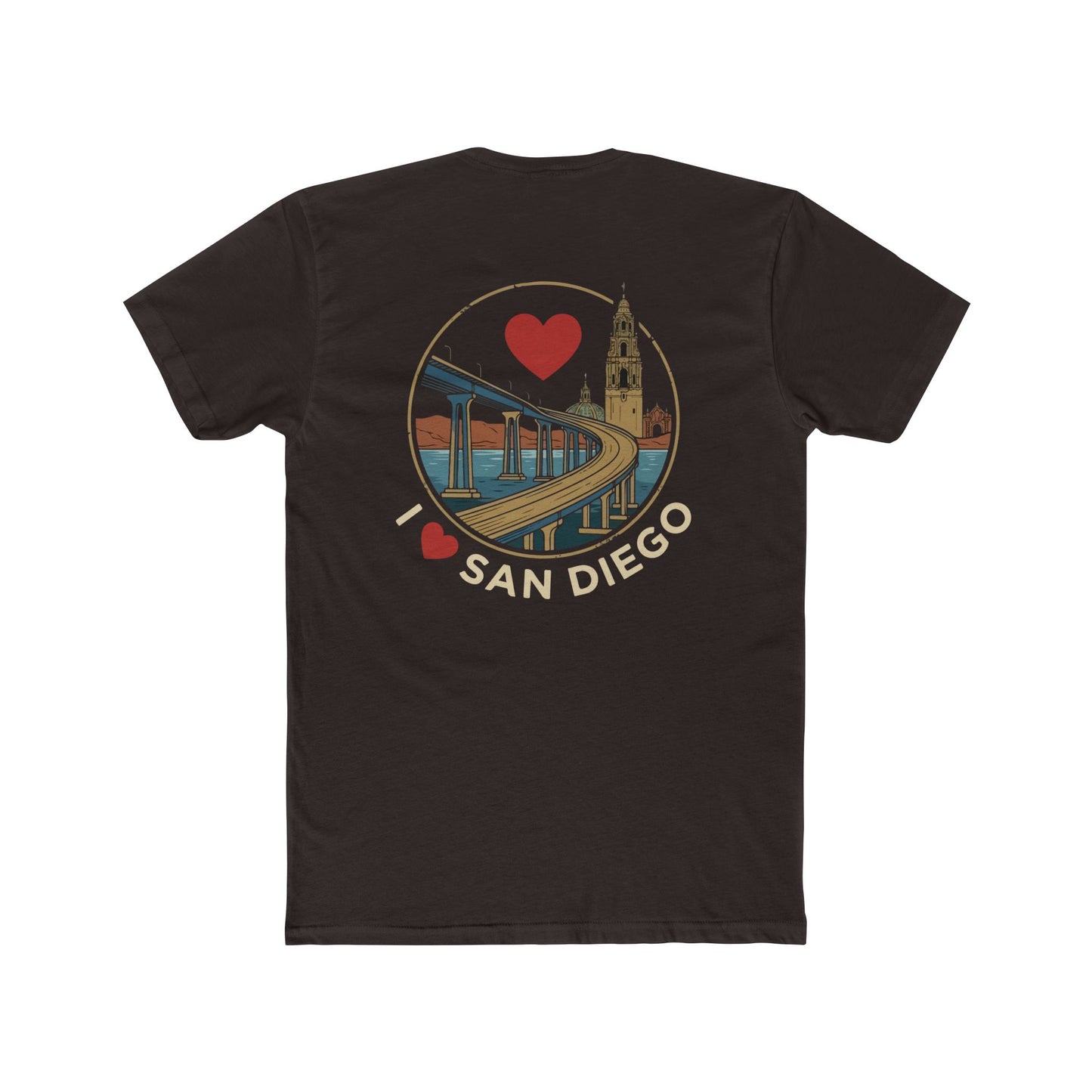 I Heart San Diego Crew Tee — Vintage Bridge & Tower Graphic