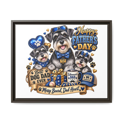 Happy Father's Day Schnauzer Canvas – Best Dog Dad Ever Framed Wall Art