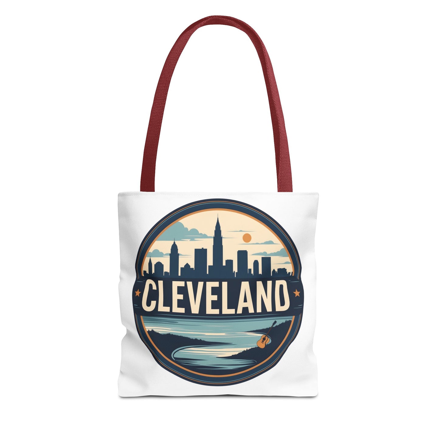 Cleveland Skyline Tote Bag — Vintage Cityscape Beach Design