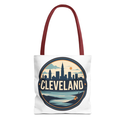 Cleveland Skyline Tote Bag — Vintage Cityscape Beach Design