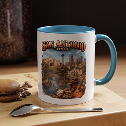 San Antonio Souvenir Coffee Mug – Texas Riverwalk Scenic Accent Mug (11/15oz)