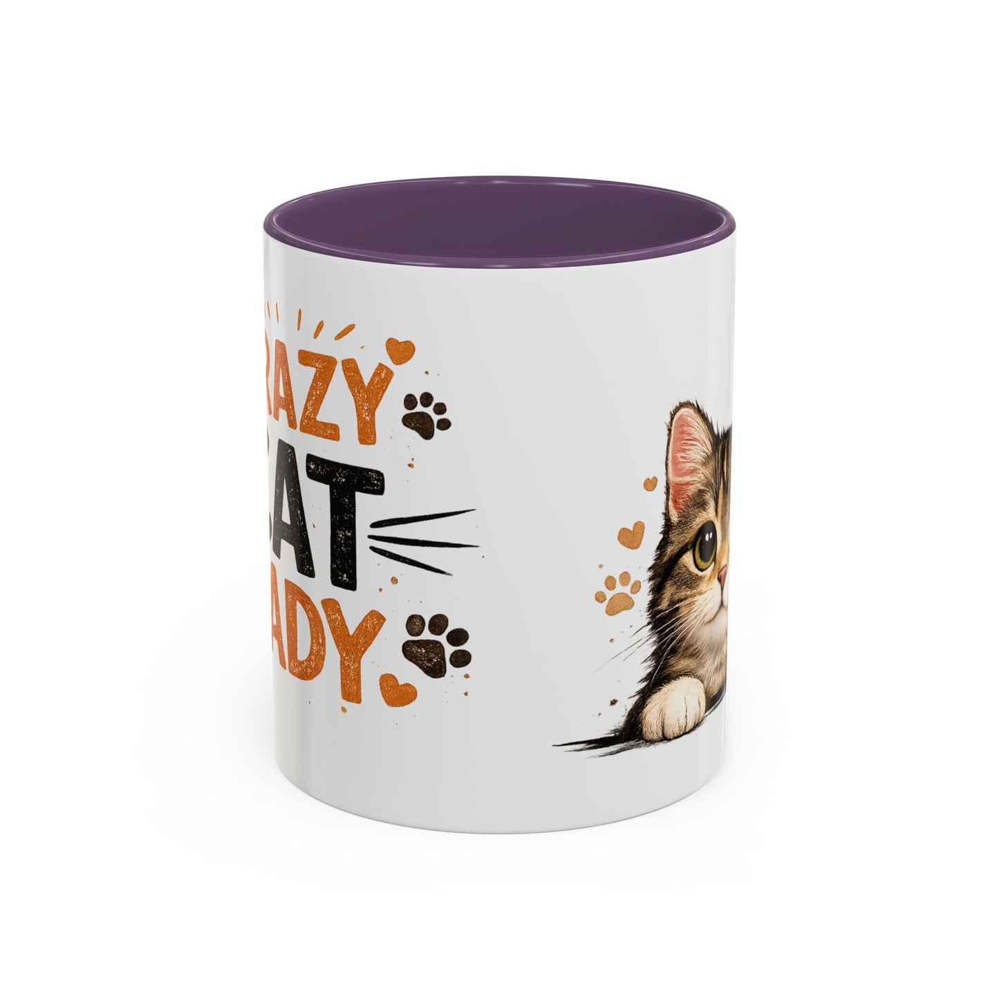 Cat Mug — "Crazy Cat Lady" Cute Kitten Accent Coffee Mug (11/15 oz)