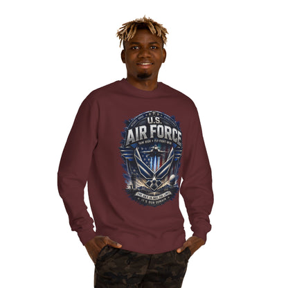 Air Force Crewneck Sweatshirt - U.S. Military Emblem Graphic