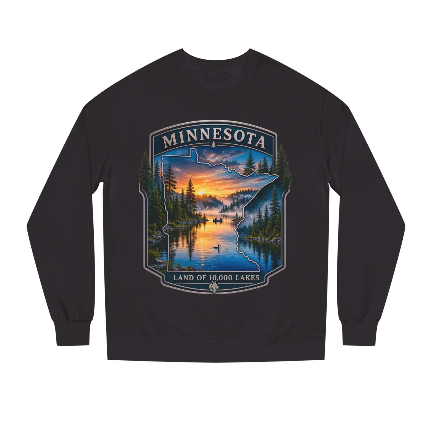 Minnesota Lakes Crewneck Sweatshirt — 'Land of 10,000 Lakes' Sunset Scenic Sweatshirt