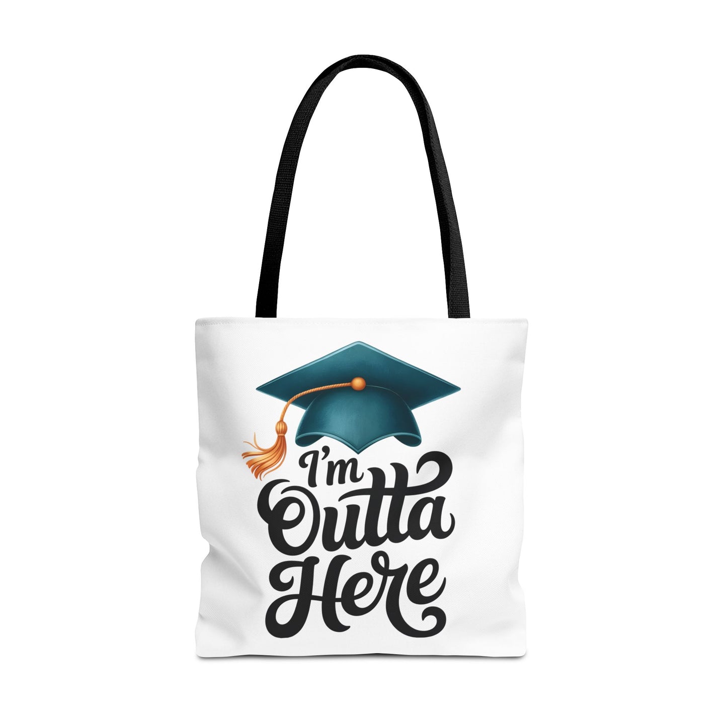Graduation Tote Bag — “I’m Outta Here” Cap Design