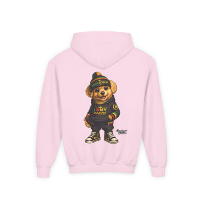 Kids Teddy Bear Hoodie — 'I Love My Culture' Streetwear Youth Sweatshirt