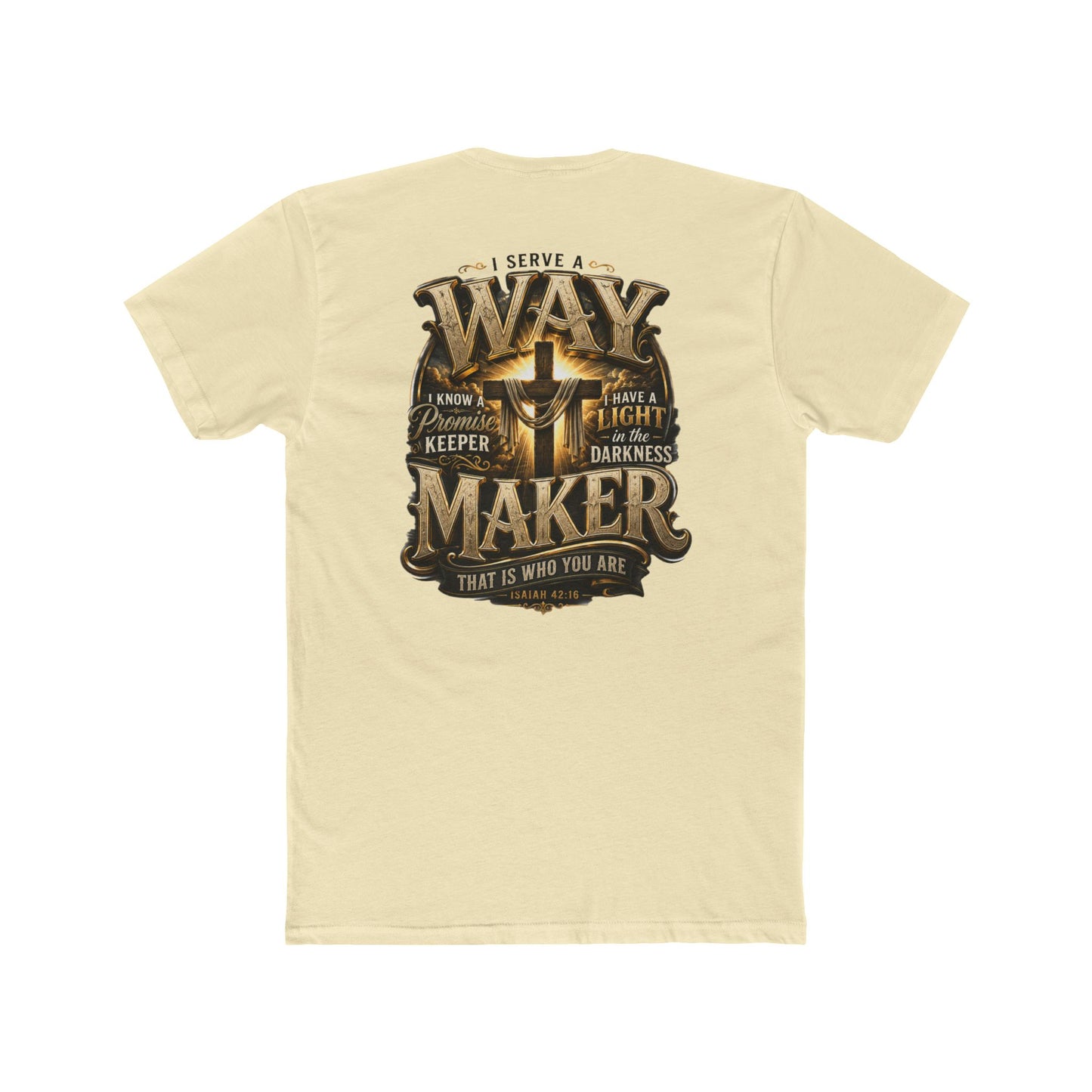 Waymaker T-Shirt — Christian Faith Graphic Tee with Cross and Inspirational Verse