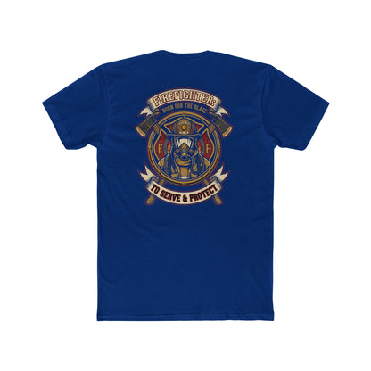 Firefighter Tribute Tee — 'To Serve & Protect' Helmet Maltese Cross Design