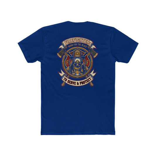 Firefighter Tribute Tee — 'To Serve & Protect' Helmet Maltese Cross Design