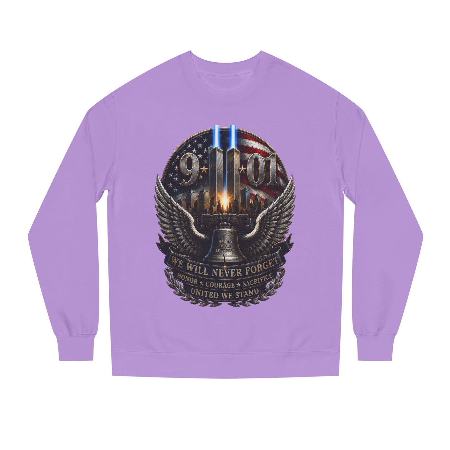 9/11 Memorial Sweatshirt — We Will Never Forget Tribute Crewneck