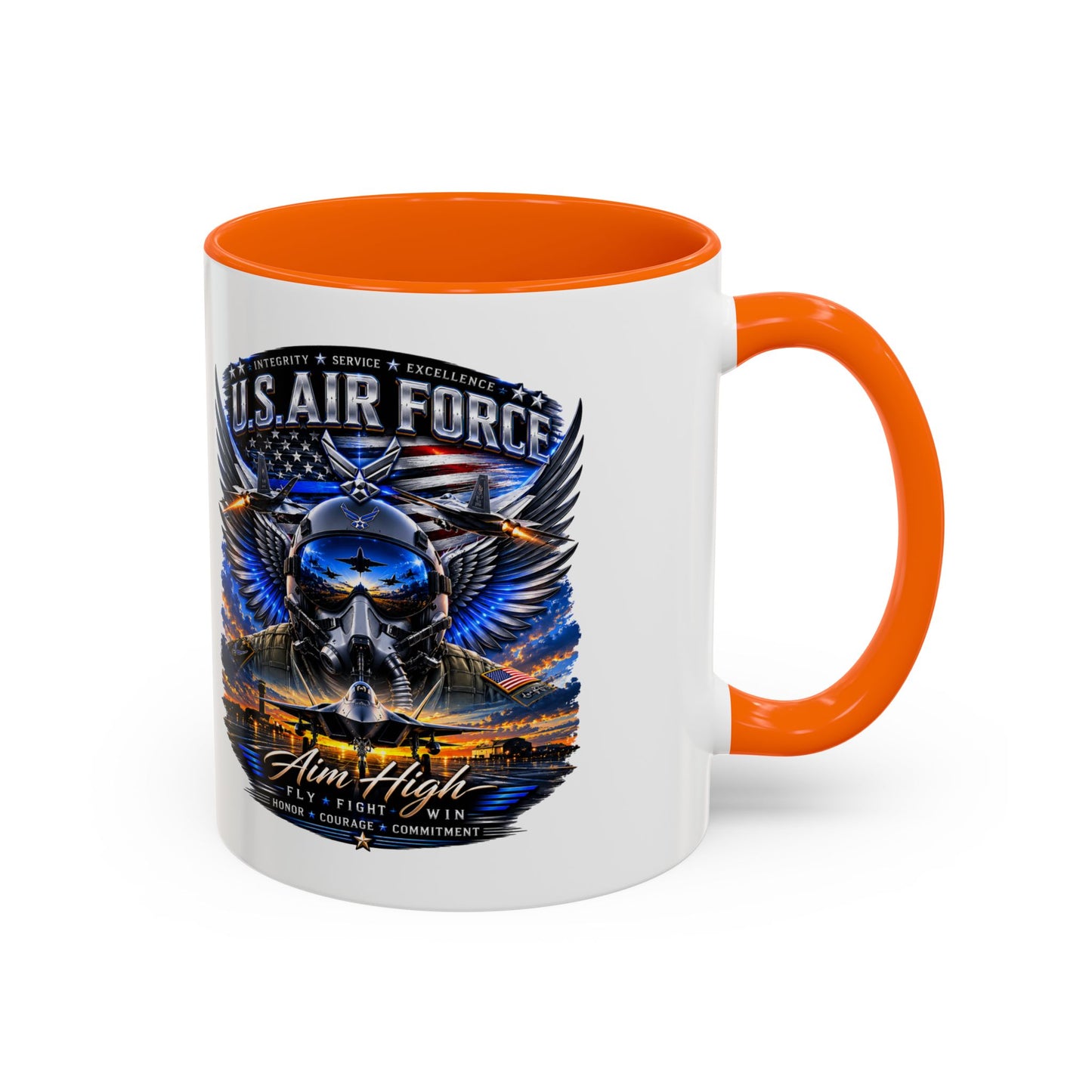 U.S. Air Force Eagle Coffee Mug — "Aim High" Accent 11/15oz