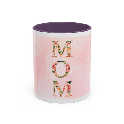 Mom Floral Accent Coffee Mug – Pink Mother's Day Gift (11/15oz)