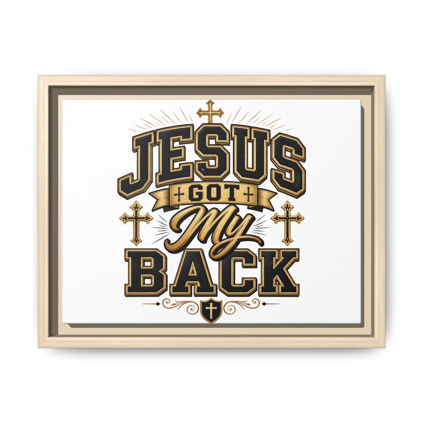 Jesus Got My Back Framed Canvas Wall Art