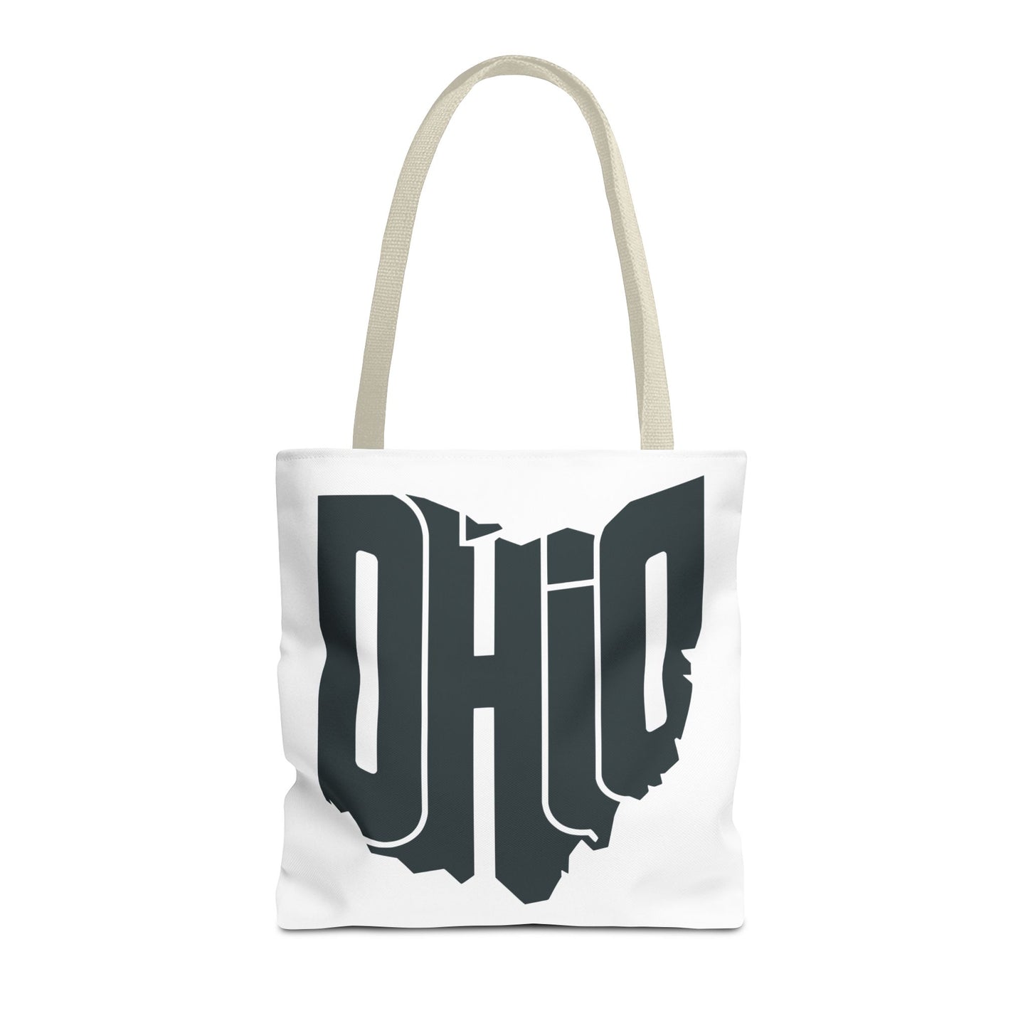 Ohio State Outline Tote Bag — Retro Ohio Text Graphic Tote