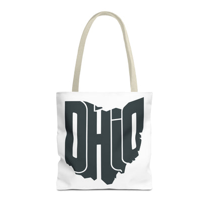 Ohio State Outline Tote Bag — Retro Ohio Text Graphic Tote