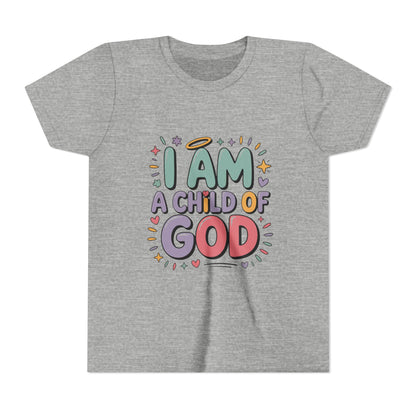 I Am A Child of God Youth Tee — Cute Pastel Christian Kids T-Shirt
