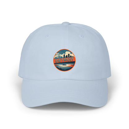 Detroit Skyline Dad Cap – Retro Circle Patch Hat
