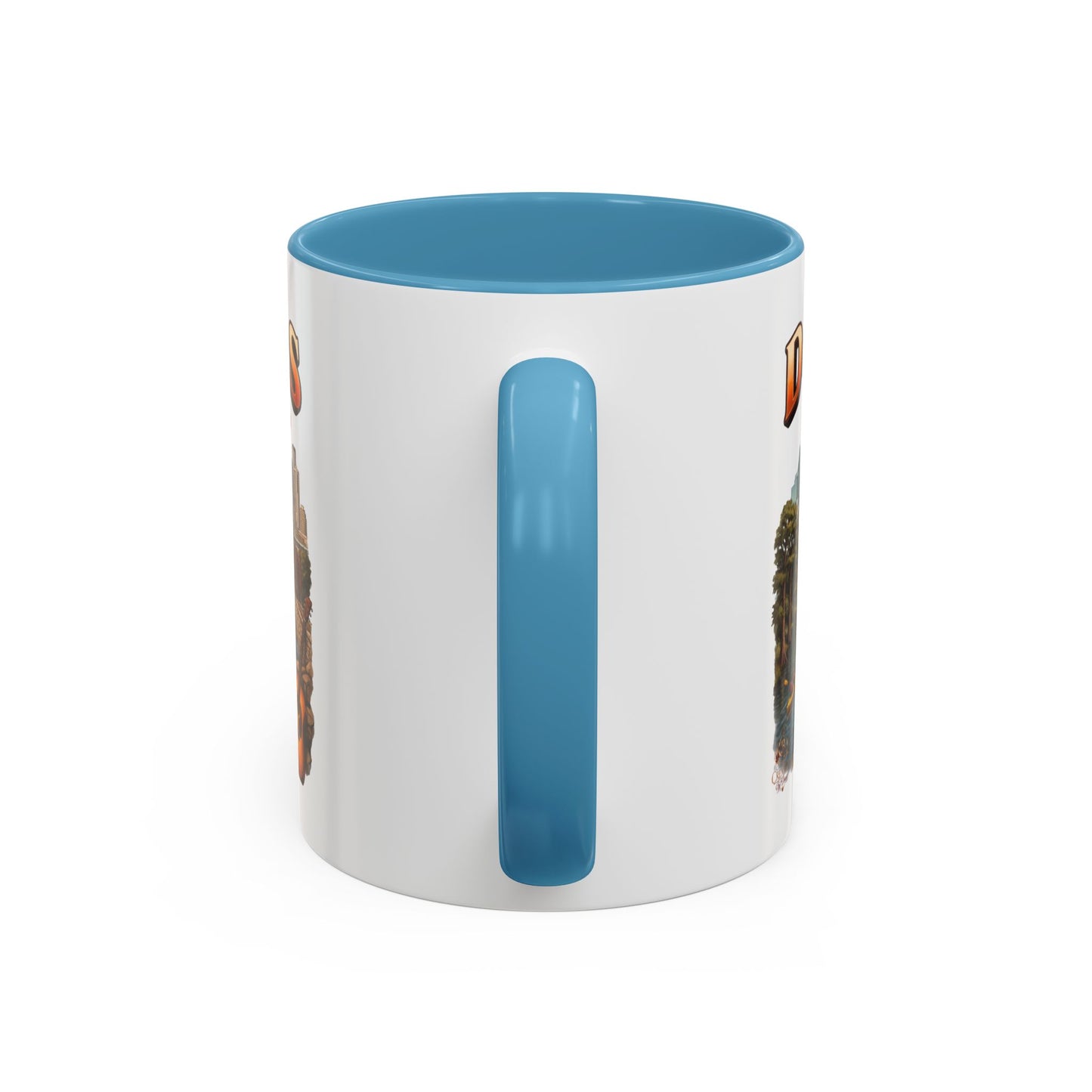 Dallas Skyline Accent Coffee Mug — Texas Souvenir Mug with Guitar & Cityscape