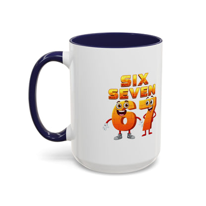 Six Seven Cartoon Number Coffee Mug - Fun Math Teacher Gift (11/15oz)