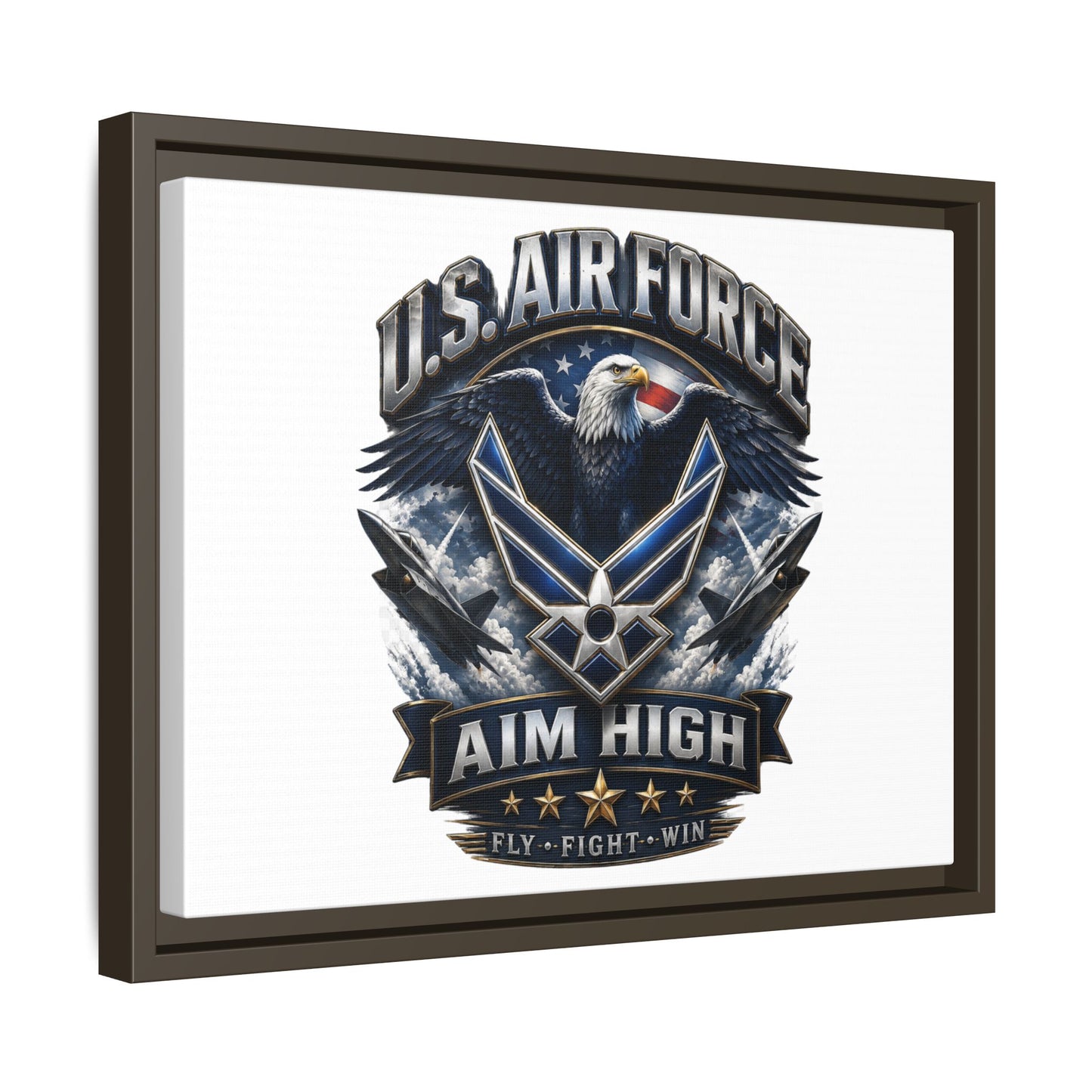 U.S. Air Force 'Aim High' Framed Matte Canvas Wall Art