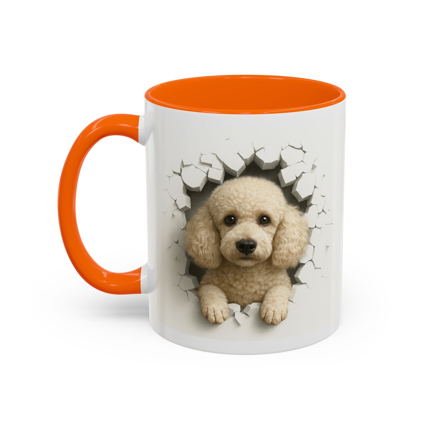 Poodle Peeking Accent Coffee Mug – Cute Dog Lover Gift (11/15oz)