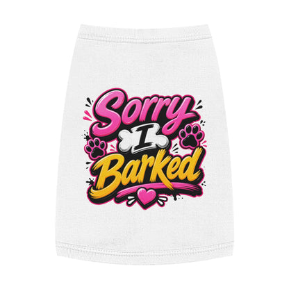 Dog Tank Top — “Sorry I Barked” Cute Paw Print Pet Shirt