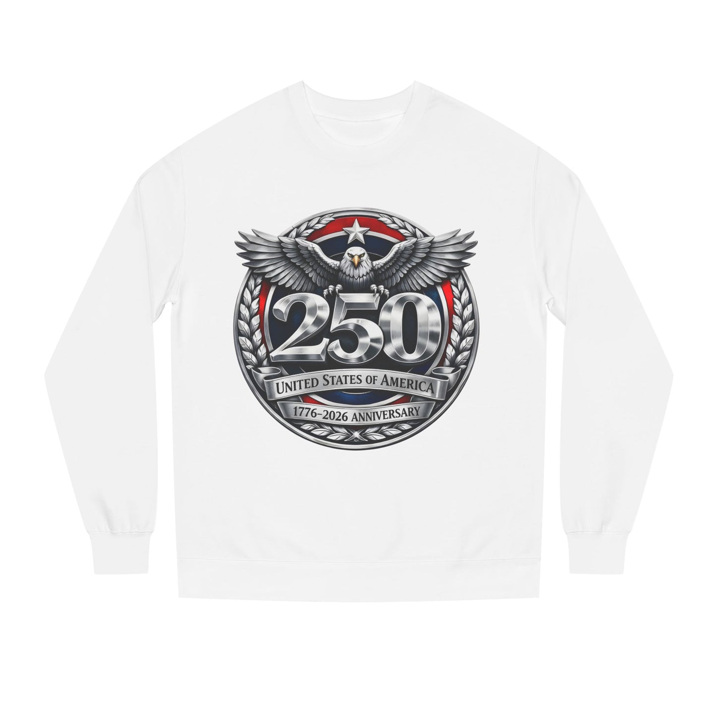 250th USA Anniversary Sweatshirt — Eagle Emblem 1776–2026 Commemorative Crewneck