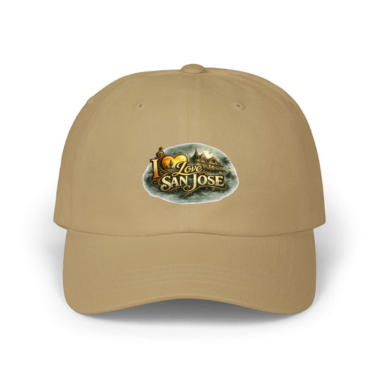 I Love San Jose Dad Cap — Vintage Cityscape Embroidered Baseball Hat