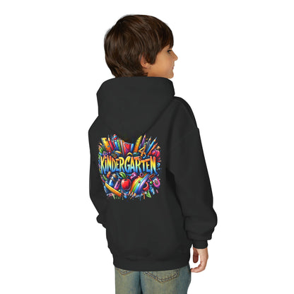 Kindergarten Kids Hoodie — Colorful School Supplies Back-to-School Sweatshirt