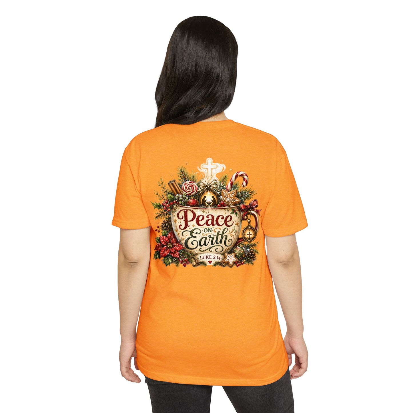 Peace on Earth Christmas T-shirt — Luke 2:14 Nativity Holiday Tee