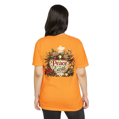 Peace on Earth Christmas T-shirt — Luke 2:14 Nativity Holiday Tee