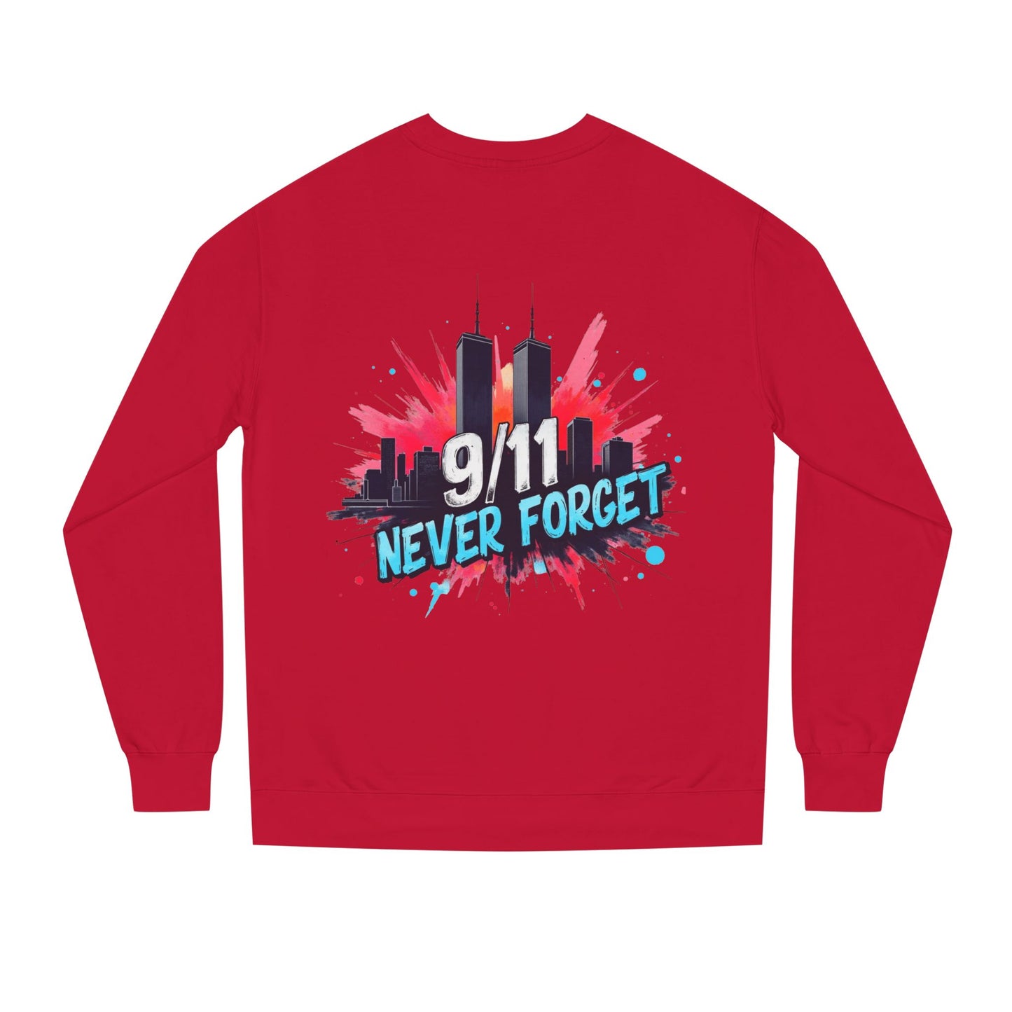 9/11 Never Forget Sweatshirt - Tribute Crewneck with Twin Towers Graphic