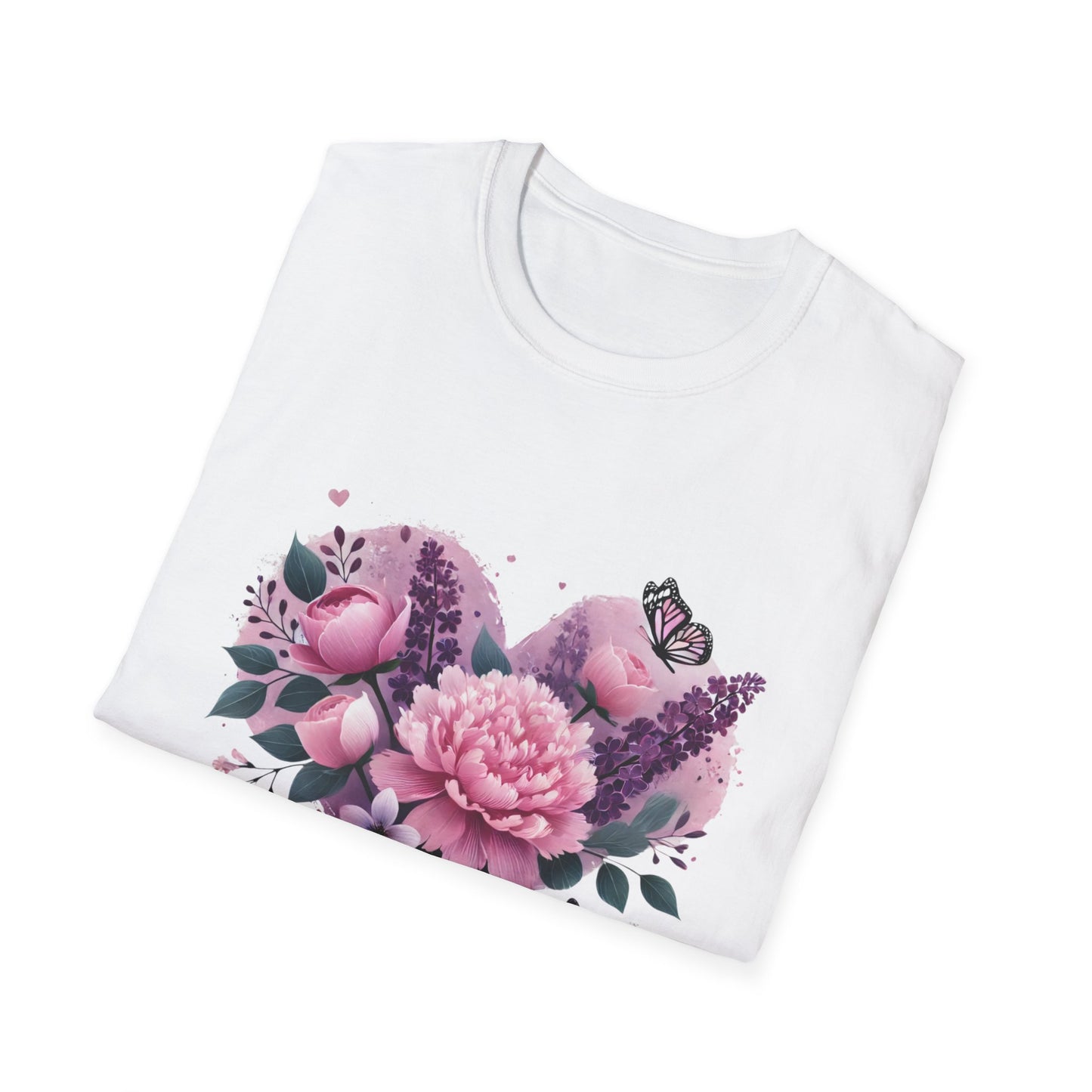 Mother's Day Floral T-Shirt — "Mother's Day I Love You" Heart Bouquet
