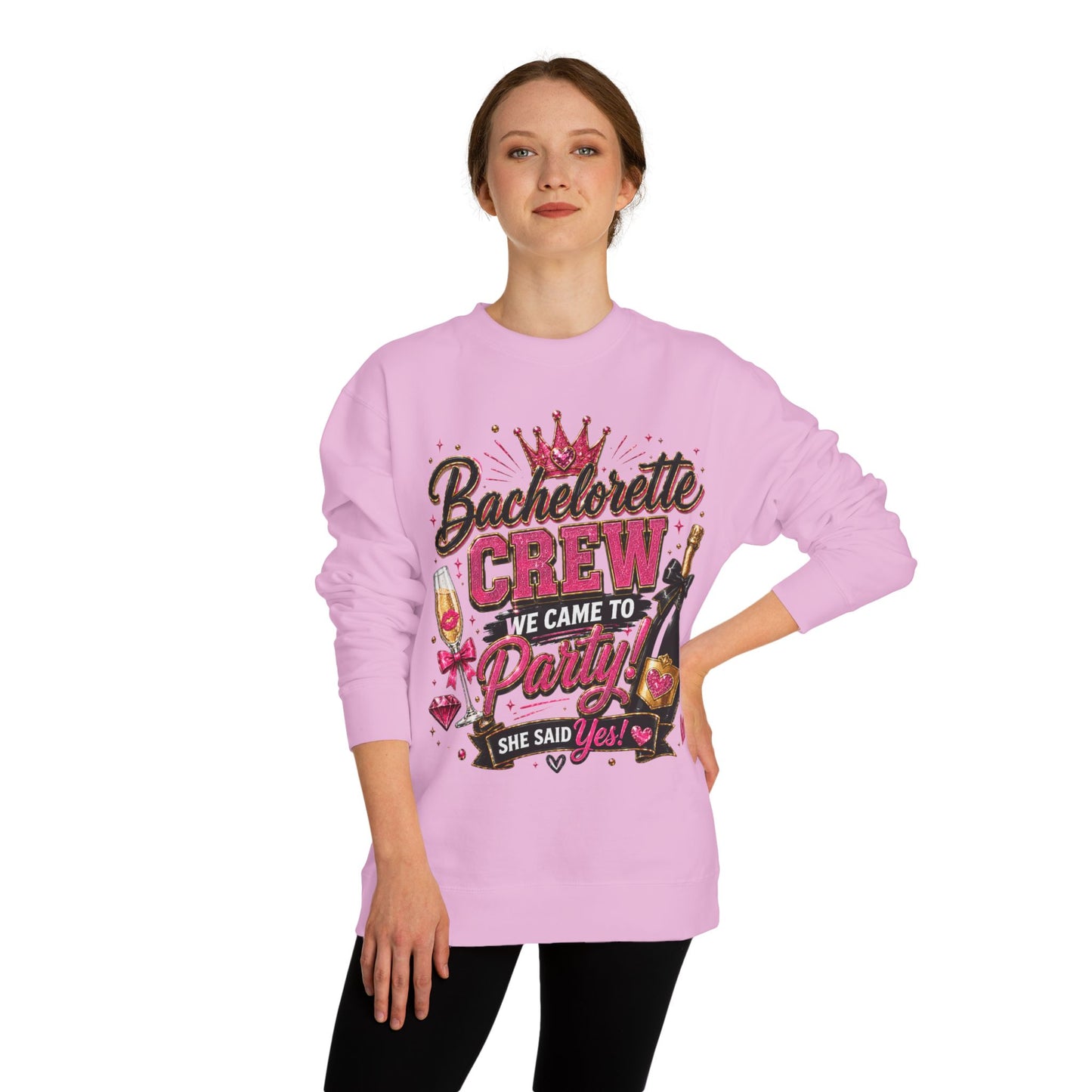 Bachelorette Crew Sweatshirt — "We Came to Party, She Said Yes" Celebration Pullover
