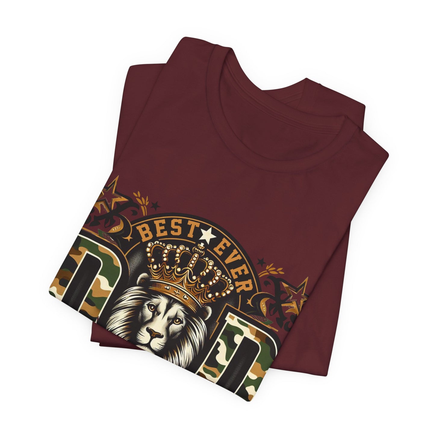 Dad The King Lion Crown T-Shirt — Best Ever Dad Camo Design