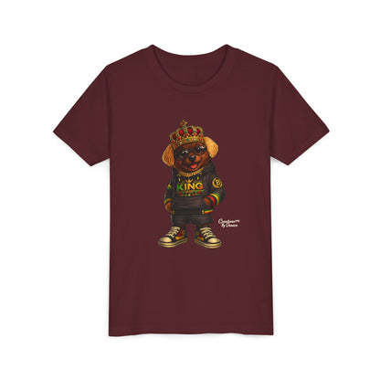 Youth Tee — 'Lil King' Crowned Bear Graphic Shirt
