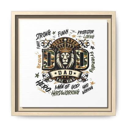 Framed Matte Canvas 'Best Ever DAD' Wall Art – Lion King Design, Father’s Day Gift