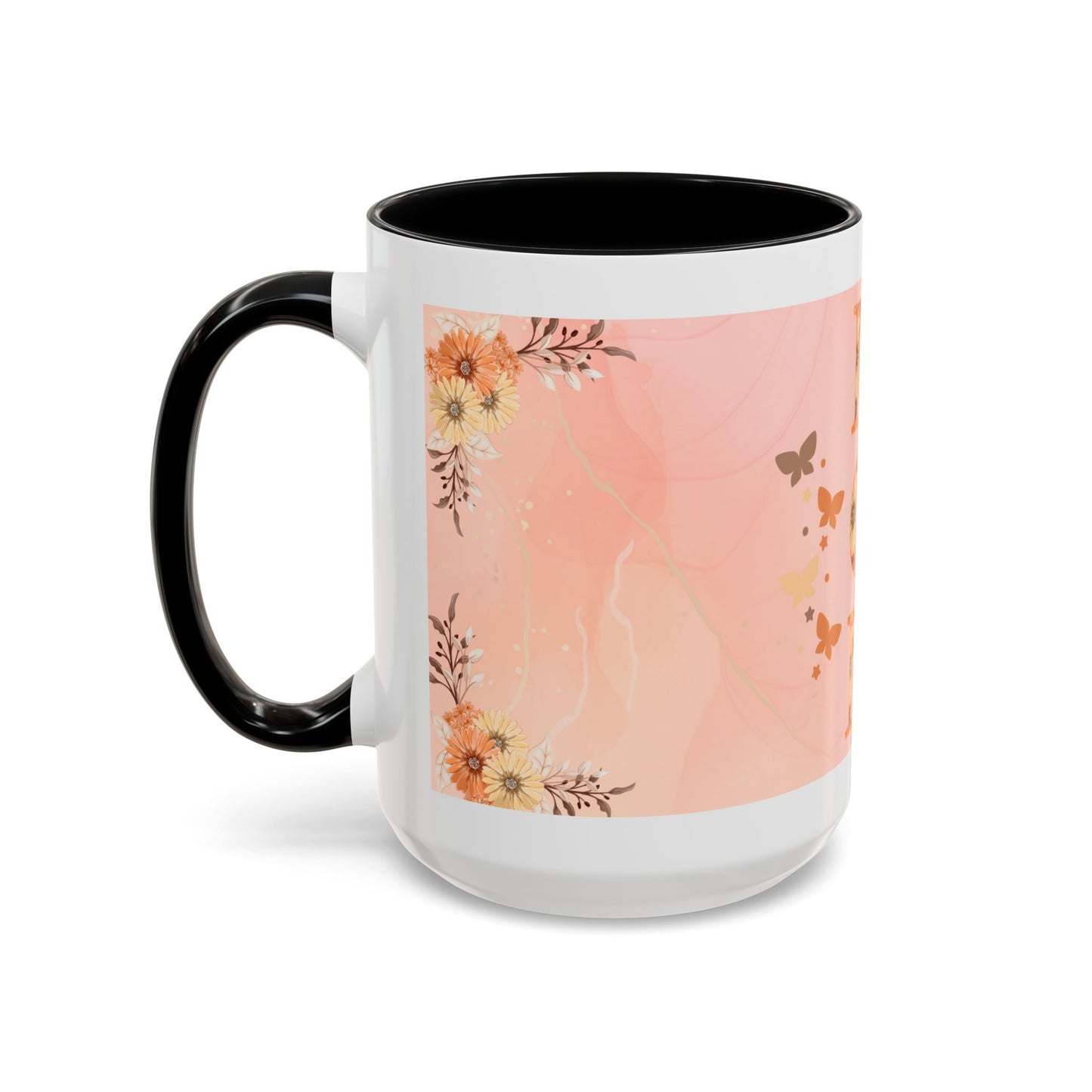 Mom Floral Accent Coffee Mug – Pink Butterfly Mother's Day Gift (11/15oz)